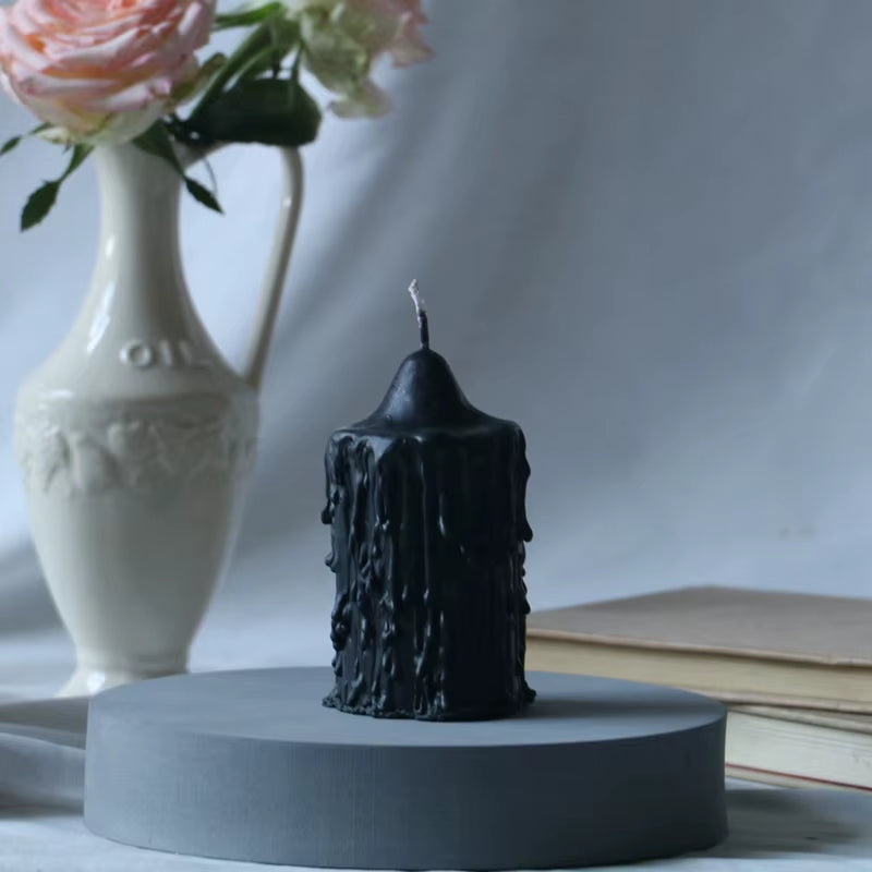 Black Candles Scented Art Fragrance Ornaments Smokeless Oil Painting Candle Gifts Home Birthday Wedding Party Decoration