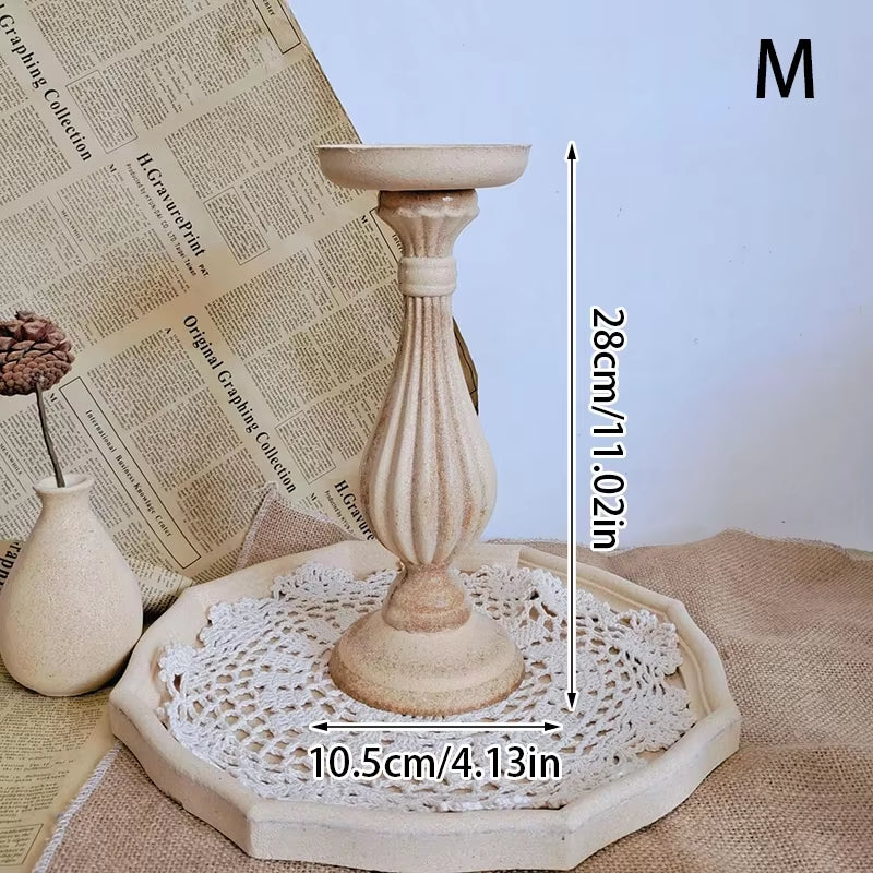 Retro Natural Wood Candle Holder Classic Centerpieces Candle Stand Wedding Party Living Room Home Table Centerpieces Decorations