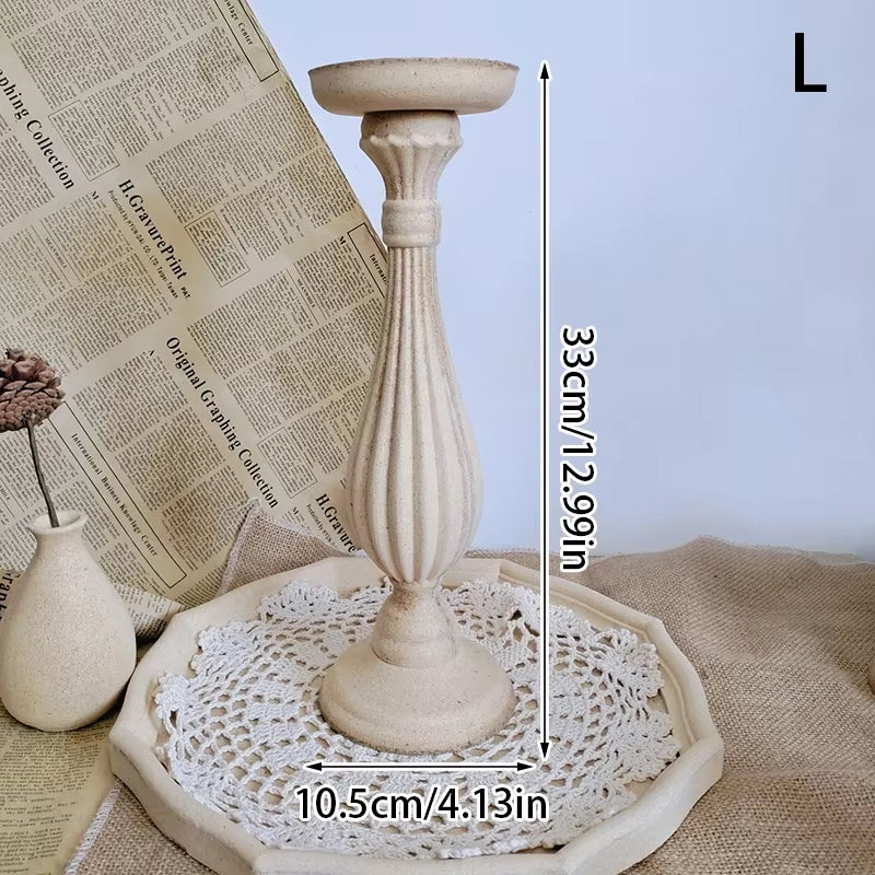 Retro Natural Wood Candle Holder Classic Centerpieces Candle Stand Wedding Party Living Room Home Table Centerpieces Decorations