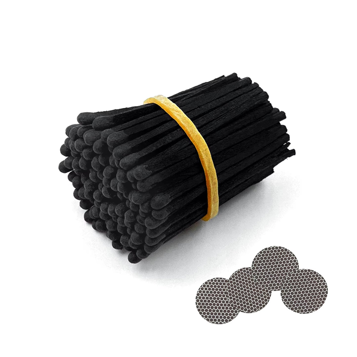 2" Charcoal All Black Matches 100 Sticks Bulk Matches with Striker Wooden Safety Match Sticks Matches for Candle (Free Shipping)