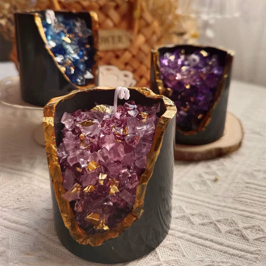 Crystal Ore Crystal Cave Candle Aromatherapy Ornaments Jelly Wax Scented Candle Birthday Gift Home Decoration