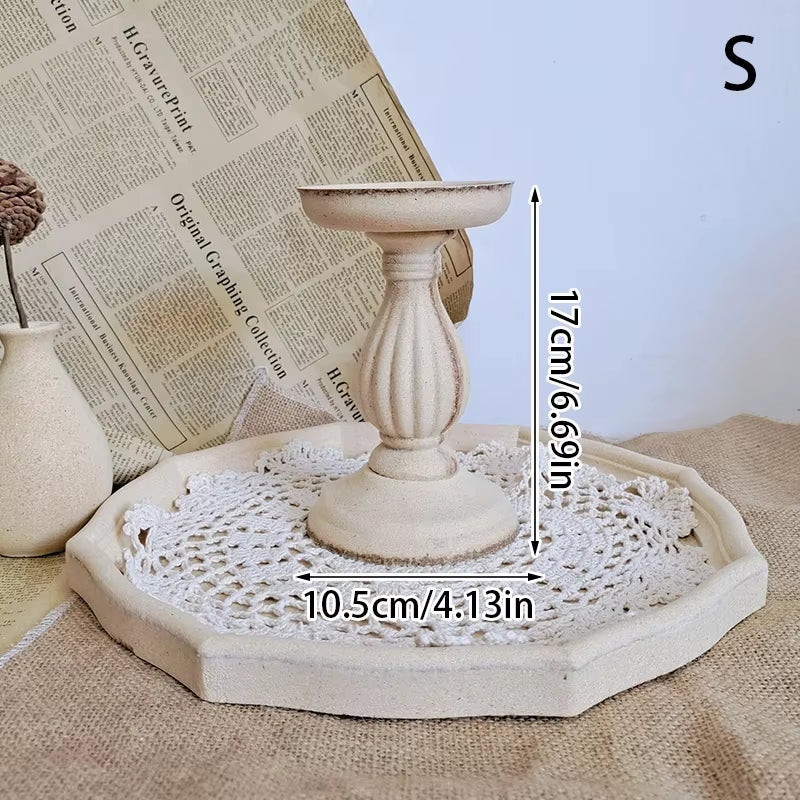 Retro Natural Wood Candle Holder Classic Centerpieces Candle Stand Wedding Party Living Room Home Table Centerpieces Decorations