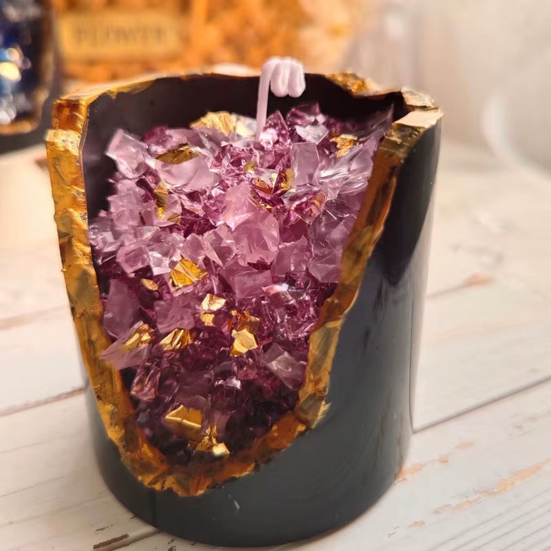 Crystal Ore Crystal Cave Candle Aromatherapy Ornaments Jelly Wax Scented Candle Birthday Gift Home Decoration